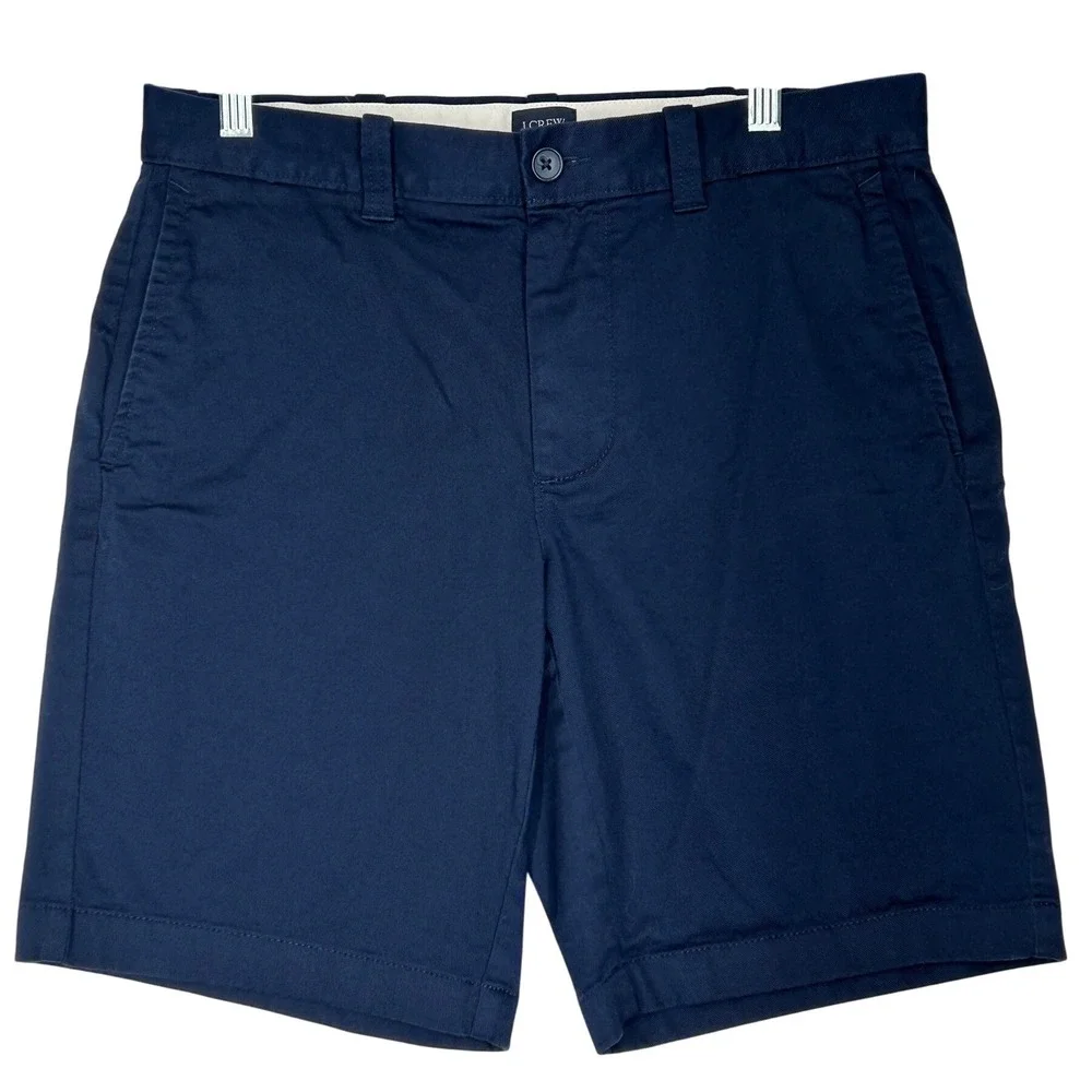 J. Crew Navy Blue Flat Front Shorts Men's Size 30 with 9